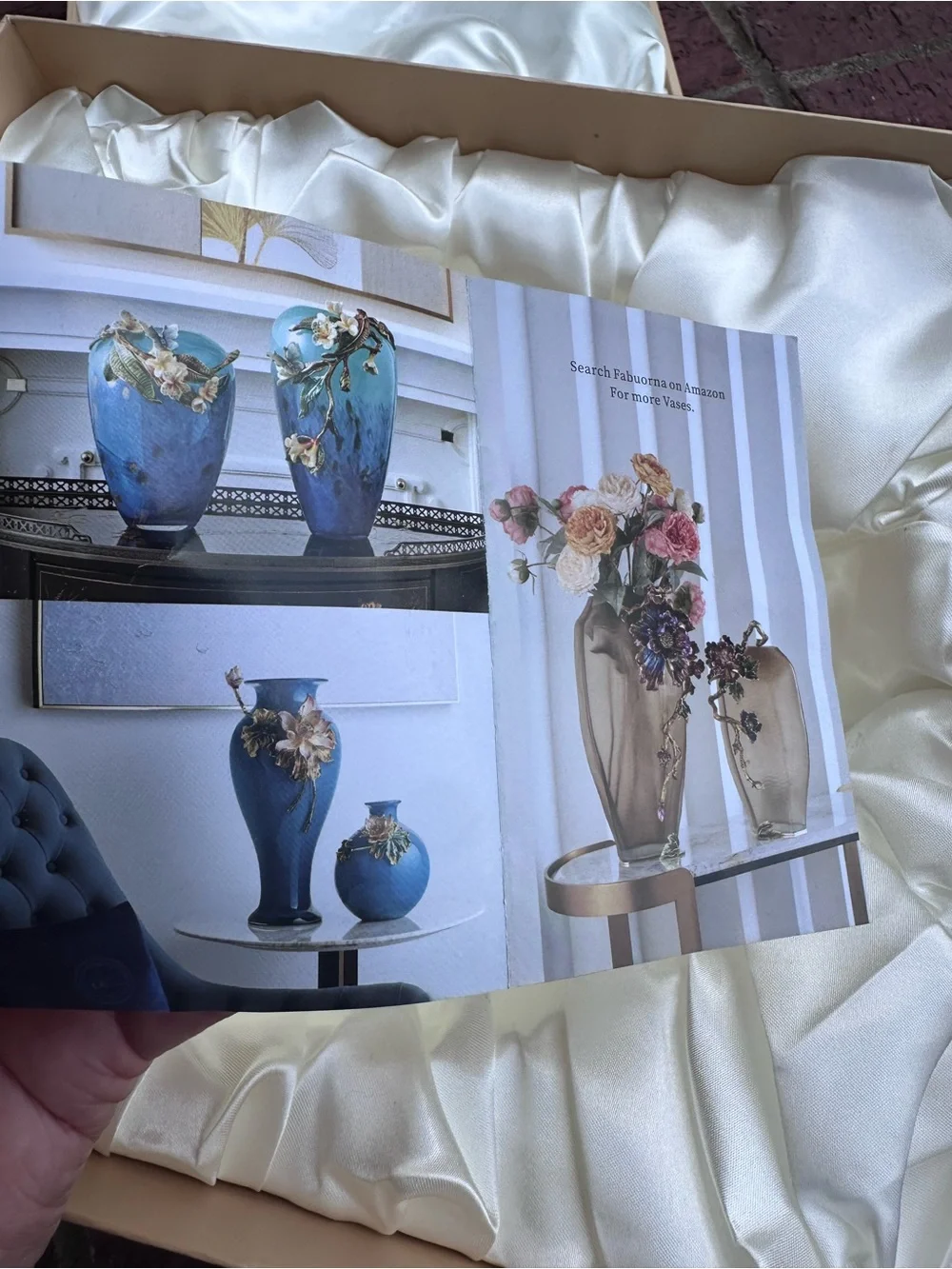 FABUORNA Luxury Vase Decorative Hand-Painted Pomegranate Accents